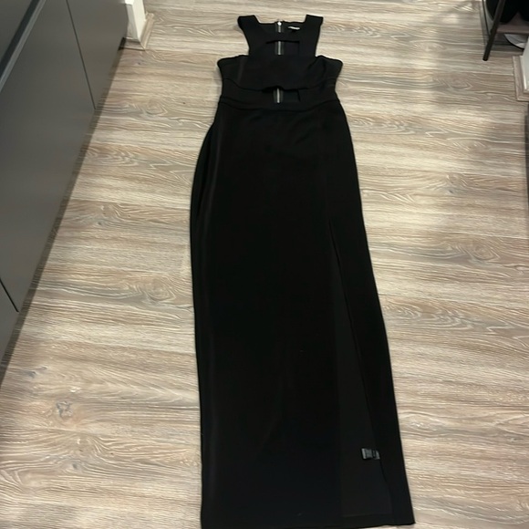 Express Black Formal Gown with Cutouts and Slit - Picture 4 of 6